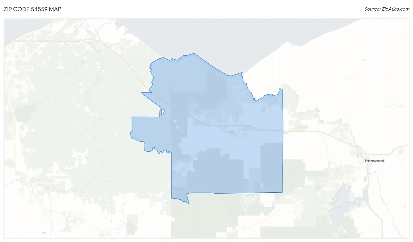 Zip Code 54559 Map