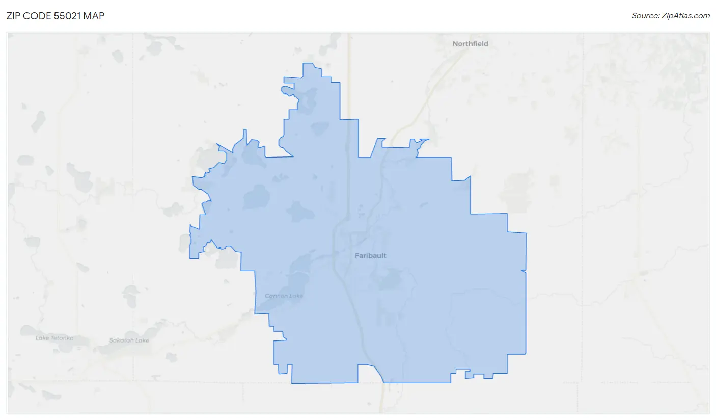 Zip Code 55021 Map