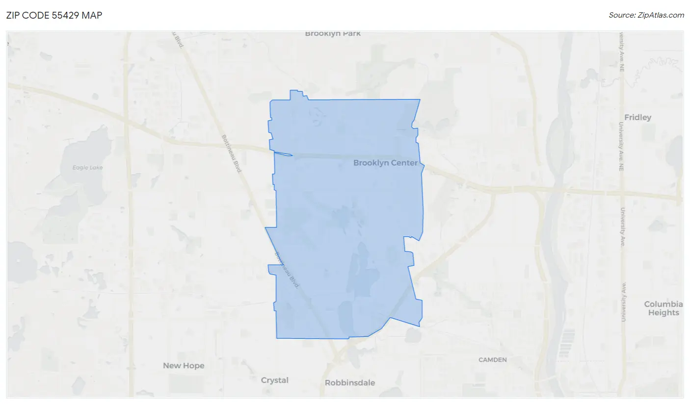 Zip Code 55429 Map