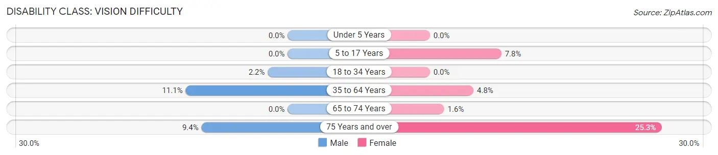 Disability in Zip Code 55705: <span>Vision Difficulty</span>