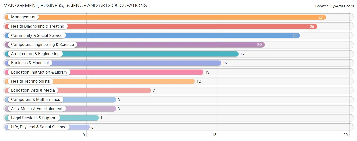 Management, Business, Science and Arts Occupations in Zip Code 55765