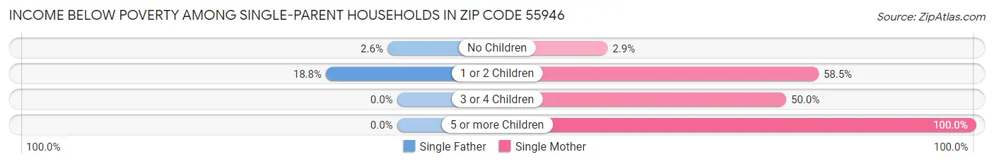 Income Below Poverty Among Single-Parent Households in Zip Code 55946
