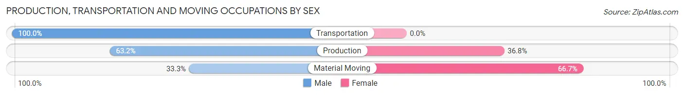 Production, Transportation and Moving Occupations by Sex in Zip Code 55962