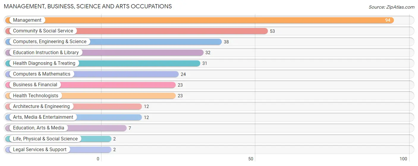 Management, Business, Science and Arts Occupations in Zip Code 55969