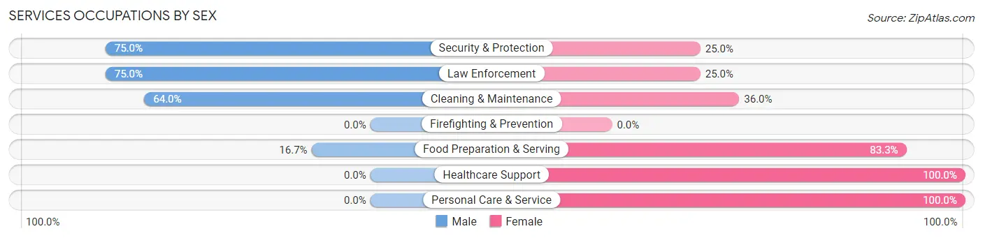 Services Occupations by Sex in Zip Code 56171