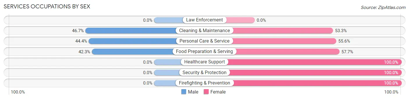 Services Occupations by Sex in Zip Code 56176