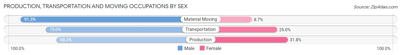 Production, Transportation and Moving Occupations by Sex in Zip Code 56180