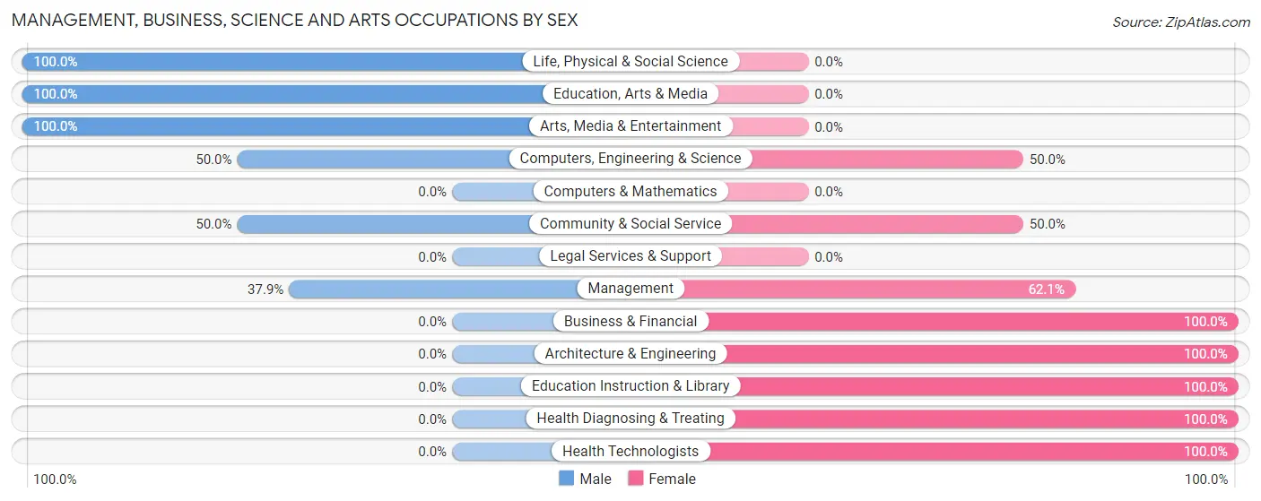 Management, Business, Science and Arts Occupations by Sex in Zip Code 56276