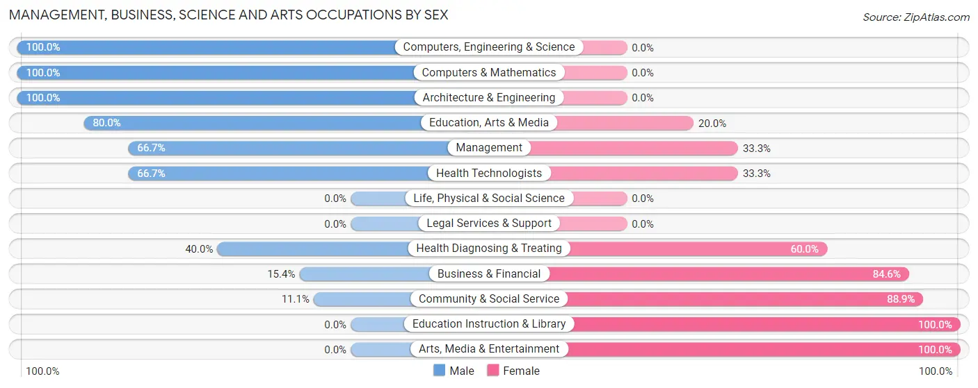 Management, Business, Science and Arts Occupations by Sex in Zip Code 56323