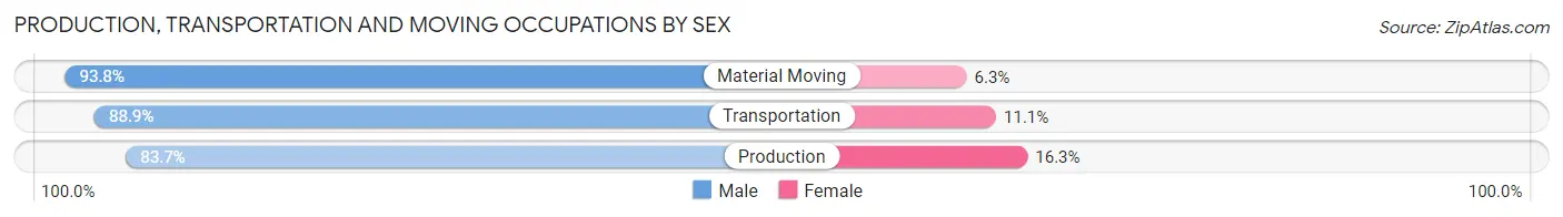 Production, Transportation and Moving Occupations by Sex in Zip Code 56441