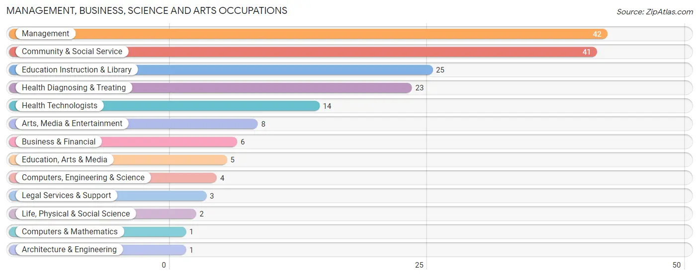 Management, Business, Science and Arts Occupations in Zip Code 56469