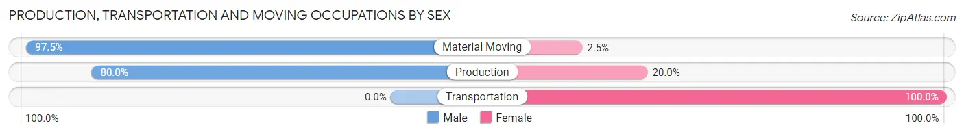 Production, Transportation and Moving Occupations by Sex in Zip Code 57007