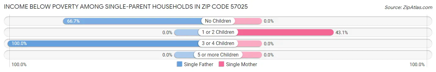 Income Below Poverty Among Single-Parent Households in Zip Code 57025