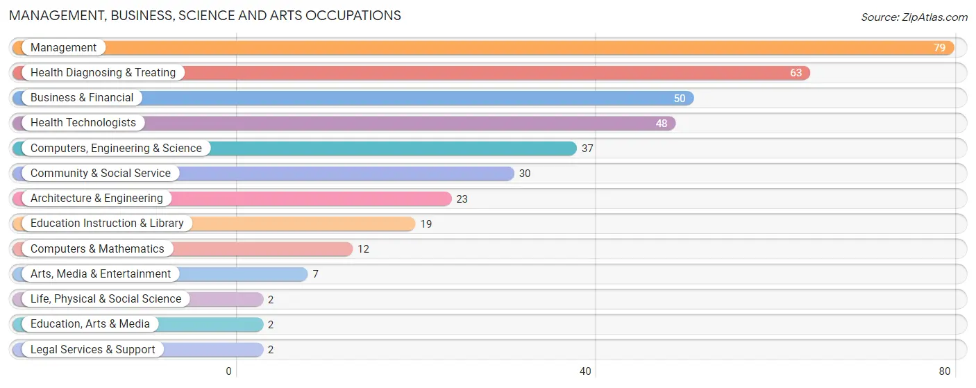 Management, Business, Science and Arts Occupations in Zip Code 57077