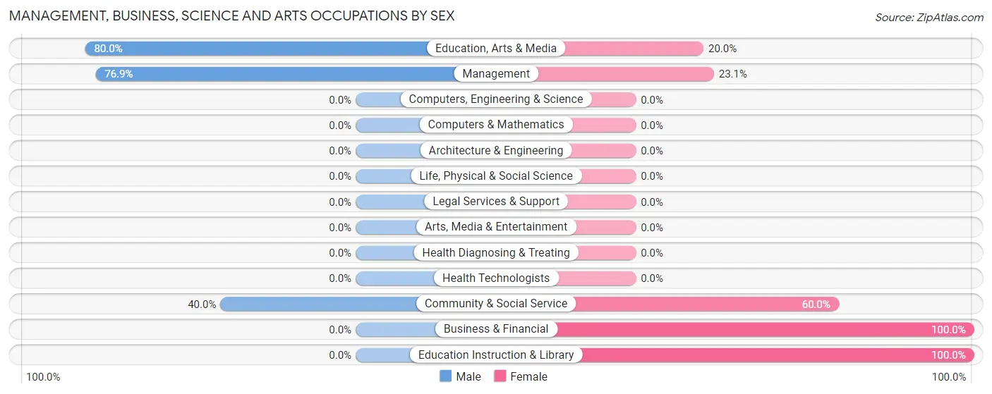 Management, Business, Science and Arts Occupations by Sex in Zip Code 57272