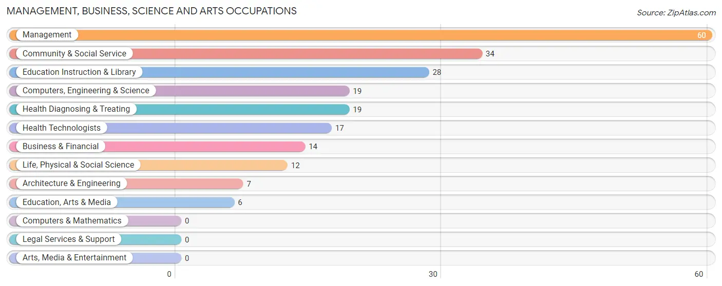 Management, Business, Science and Arts Occupations in Zip Code 57273