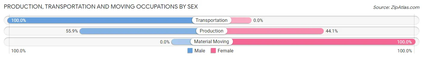 Production, Transportation and Moving Occupations by Sex in Zip Code 57325