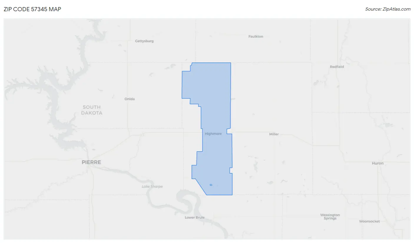 Zip Code 57345 Map