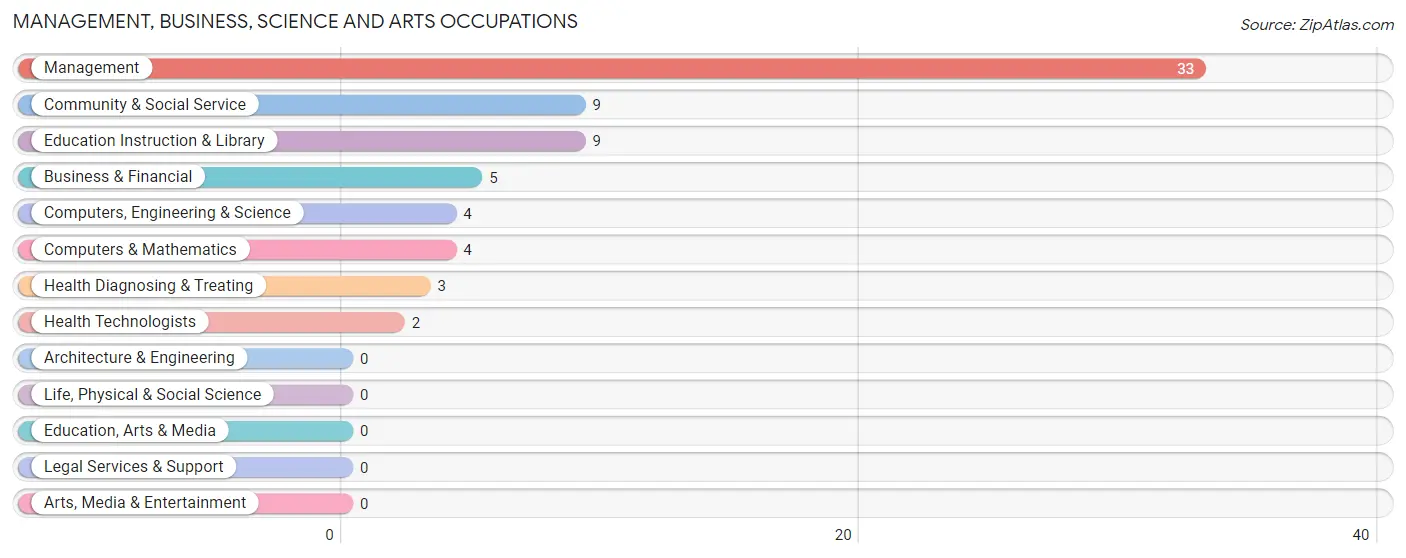 Management, Business, Science and Arts Occupations in Zip Code 57374