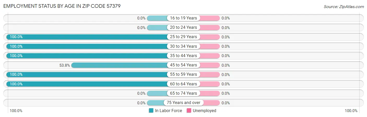 Employment Status by Age in Zip Code 57379