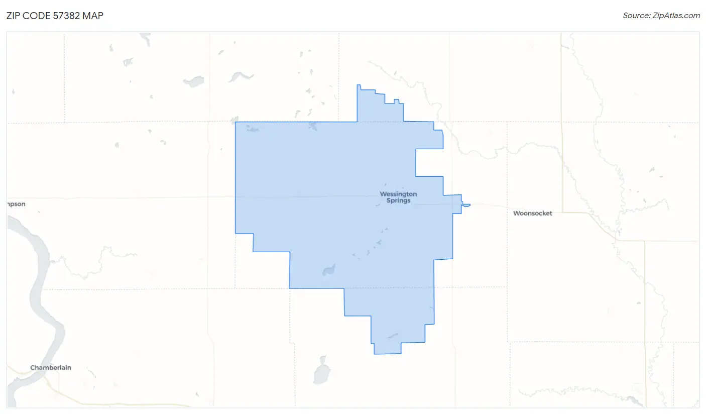 Zip Code 57382 Map