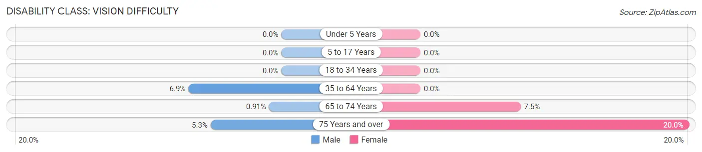 Disability in Zip Code 57382: <span>Vision Difficulty</span>