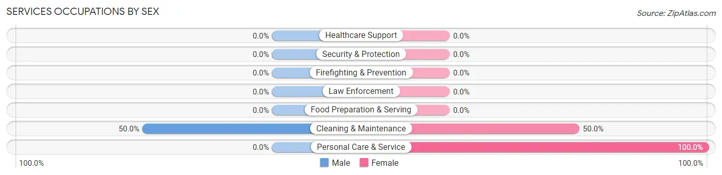 Services Occupations by Sex in Zip Code 57465