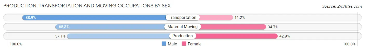 Production, Transportation and Moving Occupations by Sex in Zip Code 57501