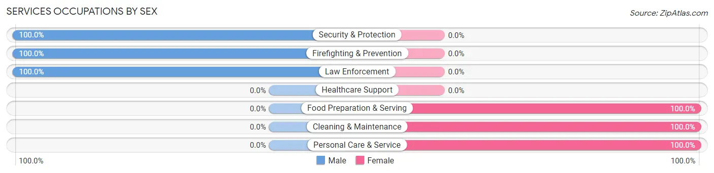 Services Occupations by Sex in Zip Code 57656