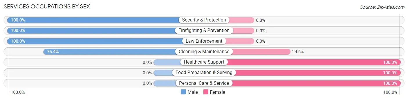 Services Occupations by Sex in Zip Code 57770
