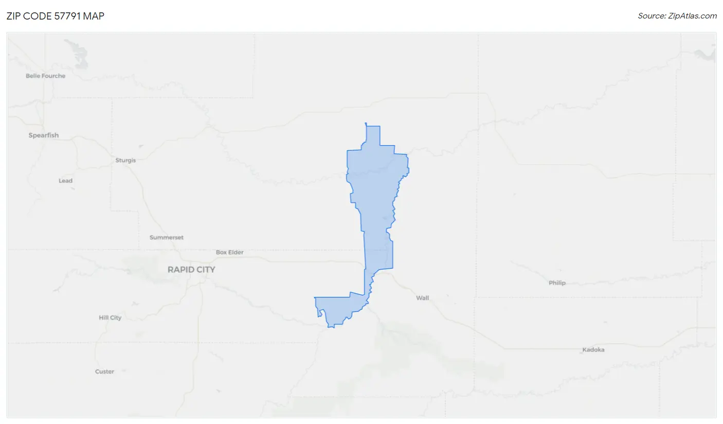 Zip Code 57791 Map