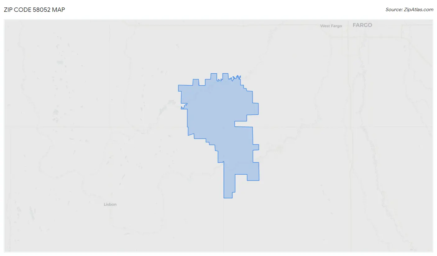 Zip Code 58052 Map