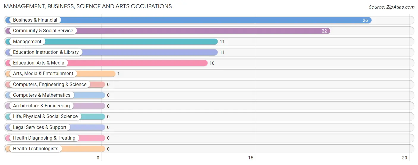 Management, Business, Science and Arts Occupations in Zip Code 58335