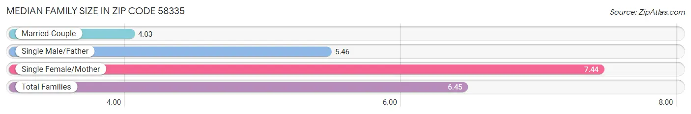 Median Family Size in Zip Code 58335