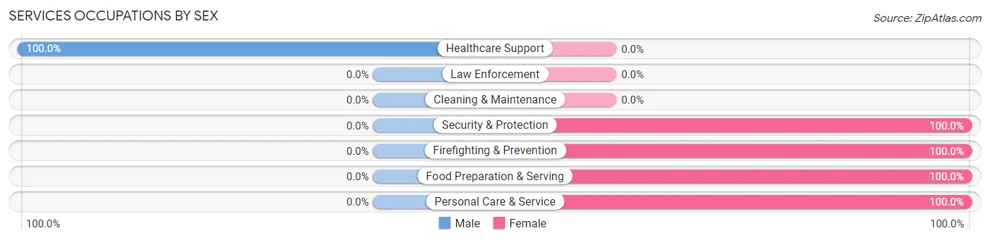 Services Occupations by Sex in Zip Code 58441