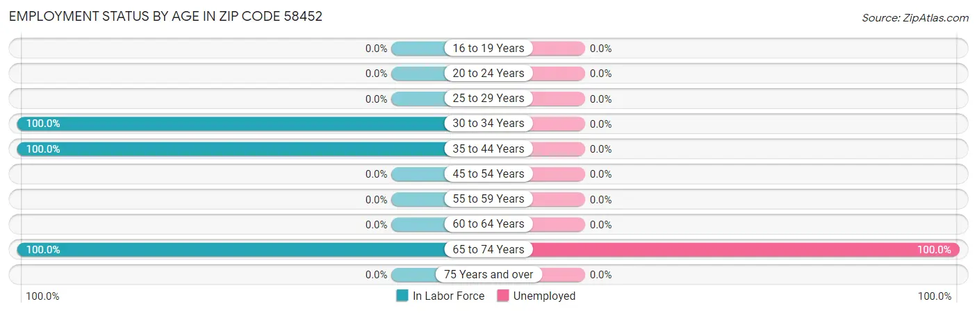 Employment Status by Age in Zip Code 58452