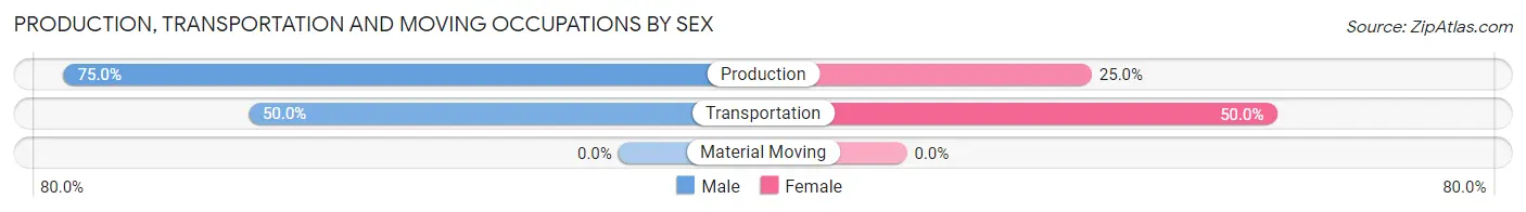 Production, Transportation and Moving Occupations by Sex in Zip Code 58531