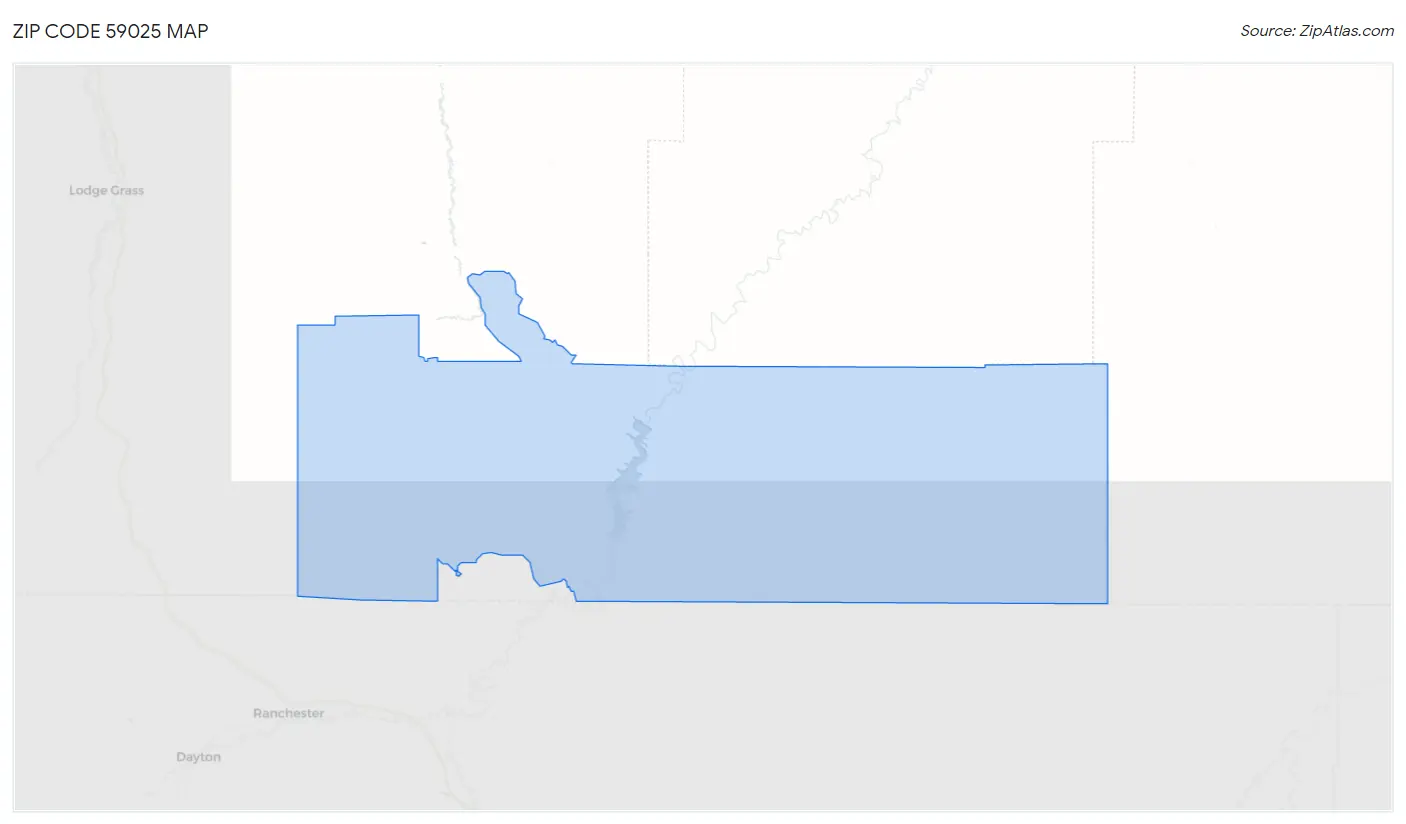 Zip Code 59025 Map