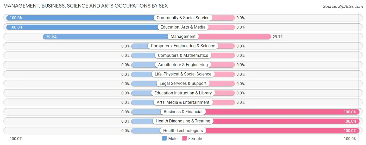 Management, Business, Science and Arts Occupations by Sex in Zip Code 59027