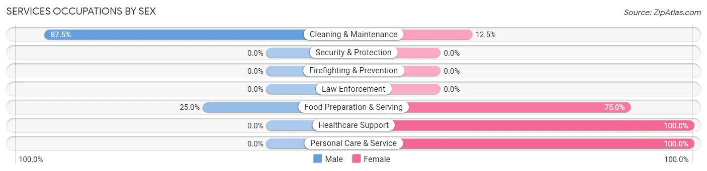 Services Occupations by Sex in Zip Code 59028