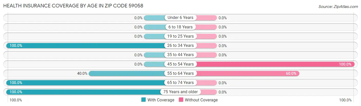 Health Insurance Coverage by Age in Zip Code 59058
