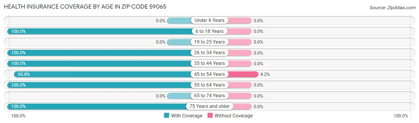 Health Insurance Coverage by Age in Zip Code 59065