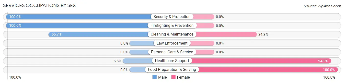 Services Occupations by Sex in Zip Code 59079