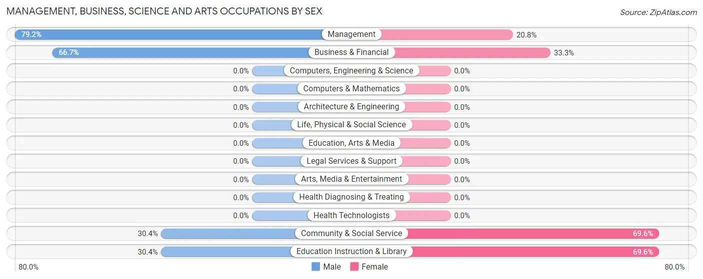 Management, Business, Science and Arts Occupations by Sex in Zip Code 59241