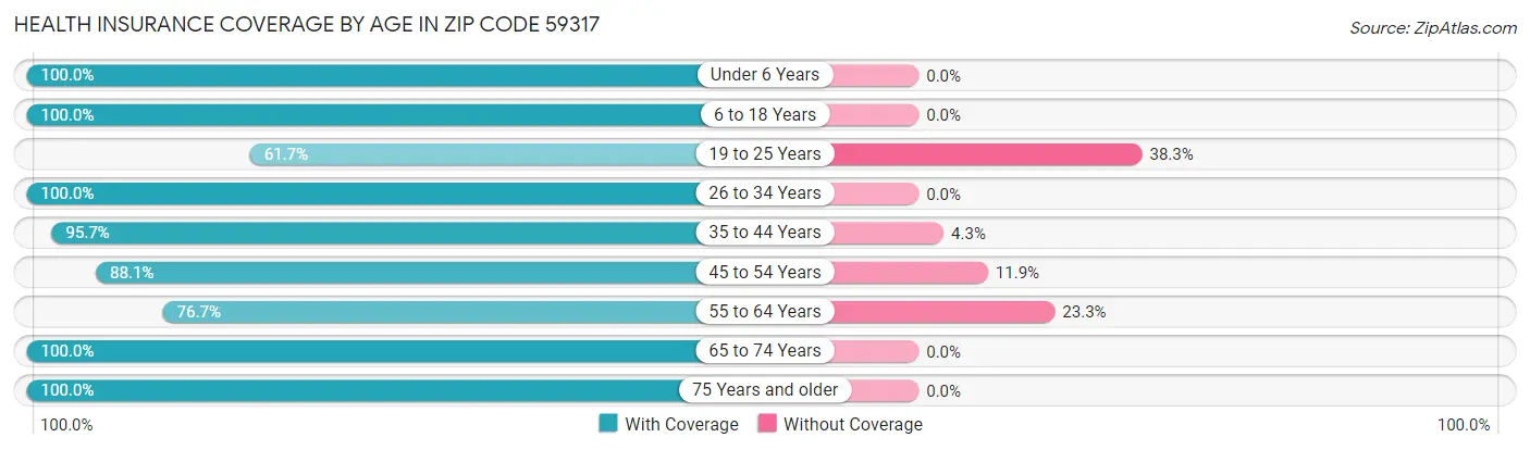 Health Insurance Coverage by Age in Zip Code 59317