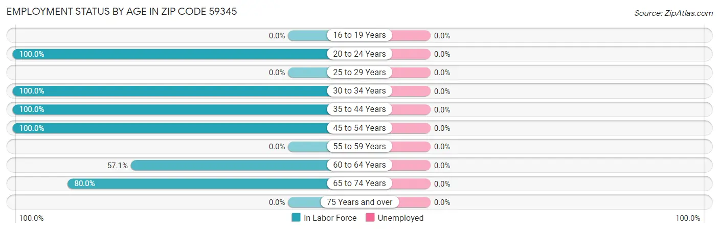 Employment Status by Age in Zip Code 59345