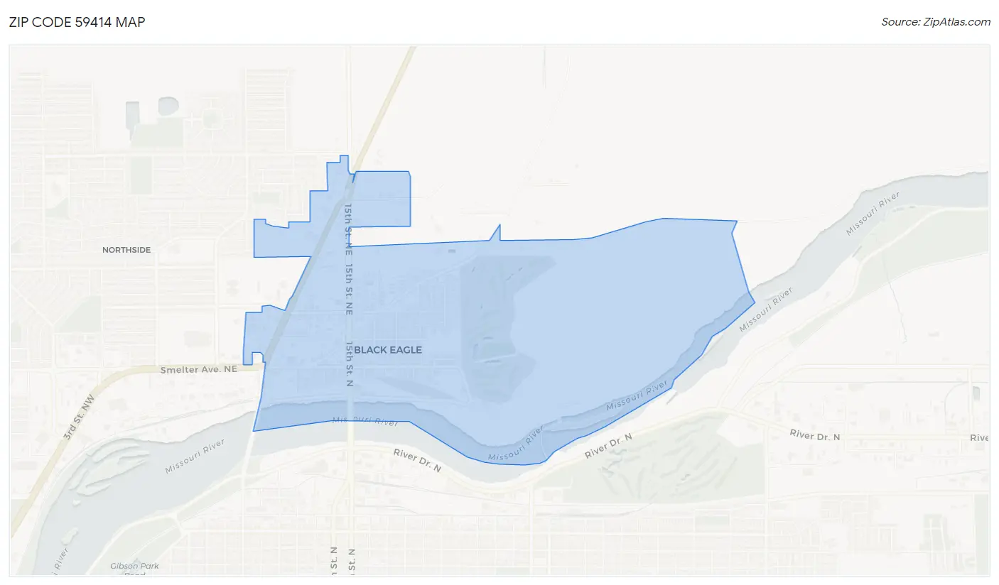 Zip Code 59414 Map