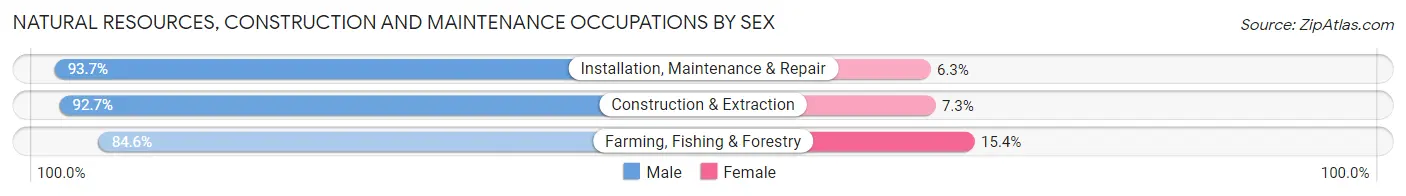 Natural Resources, Construction and Maintenance Occupations by Sex in Zip Code 59718