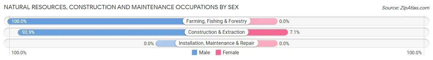 Natural Resources, Construction and Maintenance Occupations by Sex in Zip Code 59745