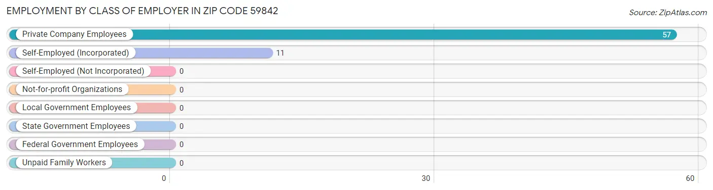 Employment by Class of Employer in Zip Code 59842